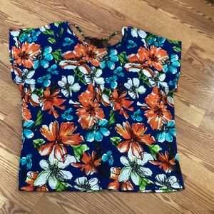 Banabee Vibrant Lace Back Sleeveless Blouse Size 3XL